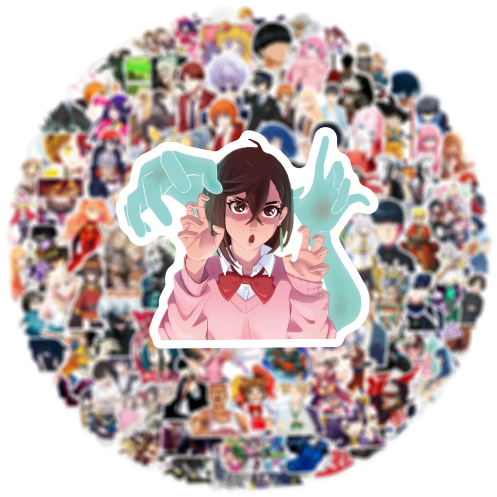 100Pcs Cartoon Japanese Manga Mixed Graffiti Stickers Notebook Phone Luggage Car Electric Car Stickers
