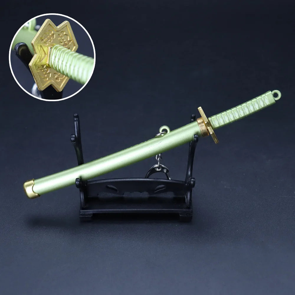 Mini Roronoa Zoro Samurai Sword Keychain Anime Scabbard Key Ring
