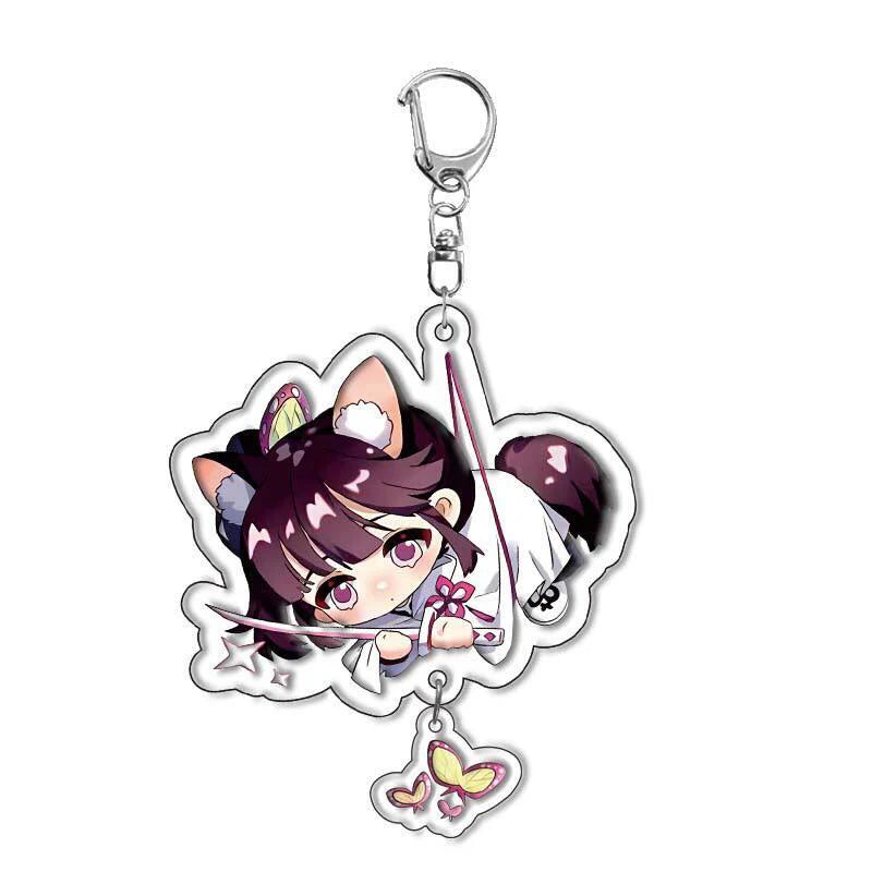 Demon Slayer Anime Peripheral Keychain Tanjiro And Nezuko High-Value Acrylic Bag Pendant Funny Cartoon Key Backpack Keychain