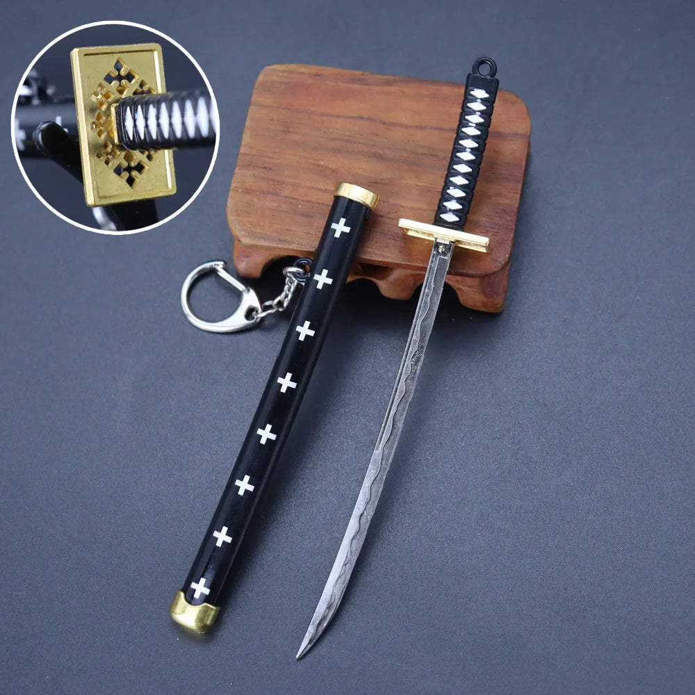 Mini Roronoa Zoro Samurai Sword Keychain Anime Scabbard Key Ring
