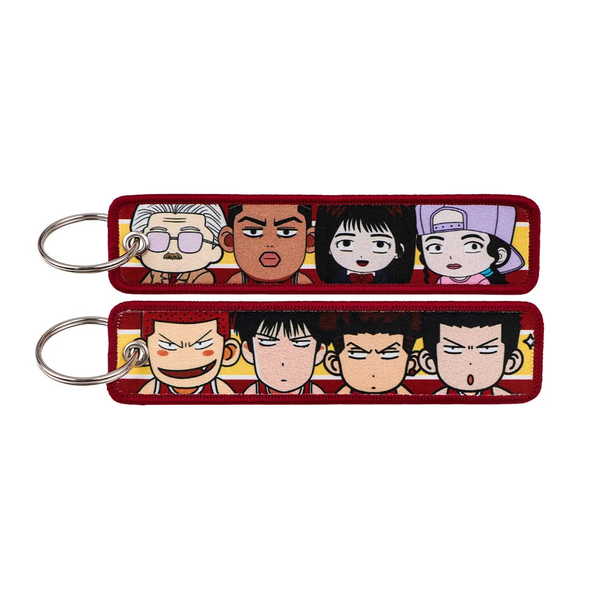 Popular Anime Key Tag Cool Embroidery Keychains Motorcycles Chibi Characters Keychains Adorn Key Ring Accessories Fans Gifts 1pc