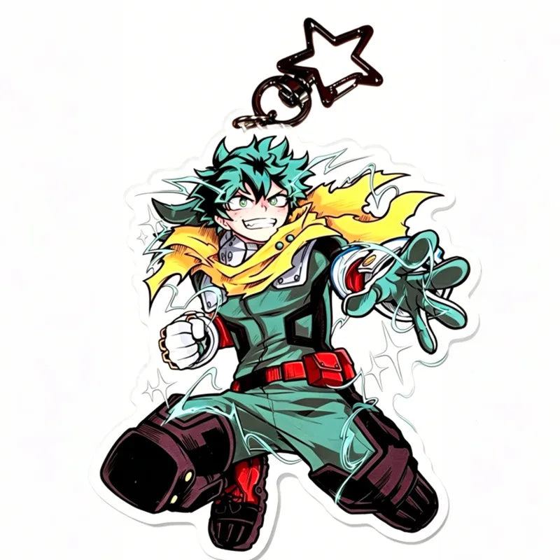 My Academia Acrylic Keychain - Izuku Midoriya & Katsuki Bakugo Q Version Charms - Anime Deku & Kacchan Pendant for Fans