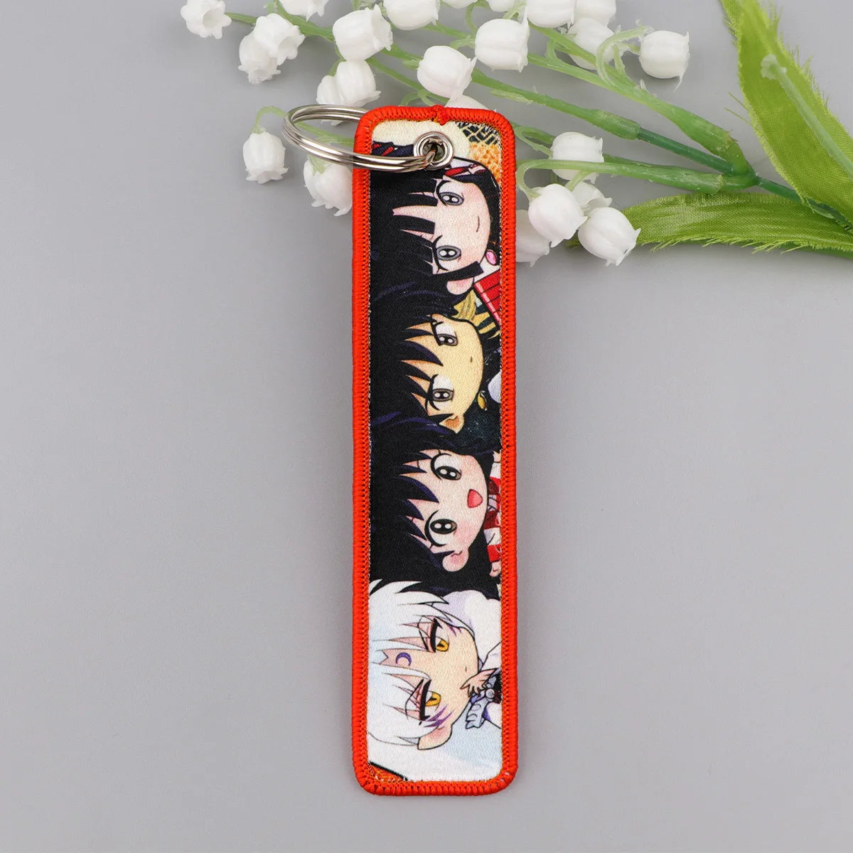Popular Anime Key Tag Cool Embroidery Keychains Motorcycles Chibi Characters Keychains Adorn Key Ring Accessories Fans Gifts 1pc