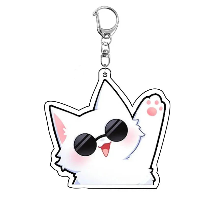 5pcs/set Anime Gojo Satoru cat Keychain Key Chain Accessories Cute Bag Pendant Key Ring Acrylic Cartoon Friends Gift wholesale