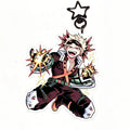 My Academia Acrylic Keychain - Izuku Midoriya & Katsuki Bakugo Q Version Charms - Anime Deku & Kacchan Pendant for Fans