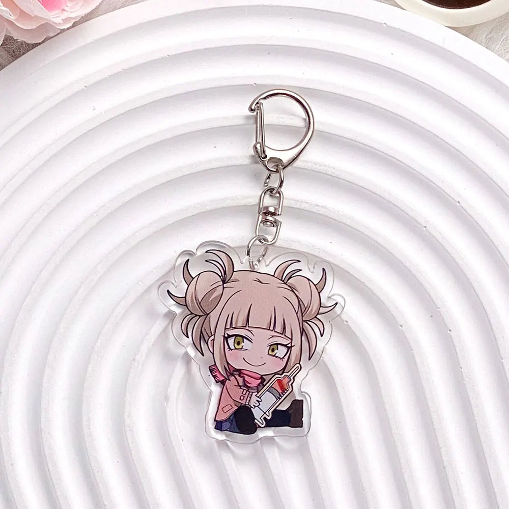 1/8PCS Anime My Hero Academia Acrylic Car Keychain Cartoon Bag Charms Accessories Funny Backpack Pendant Key Holder Friend Gifts