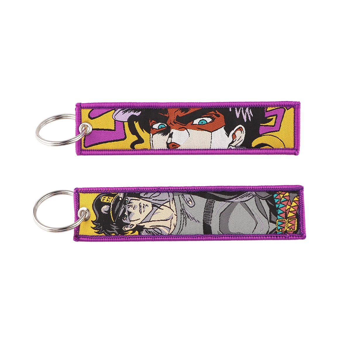 Popular Anime Key Tag Cool Embroidery Keychains Motorcycles Chibi Characters Keychains Adorn Key Ring Accessories Fans Gifts 1pc