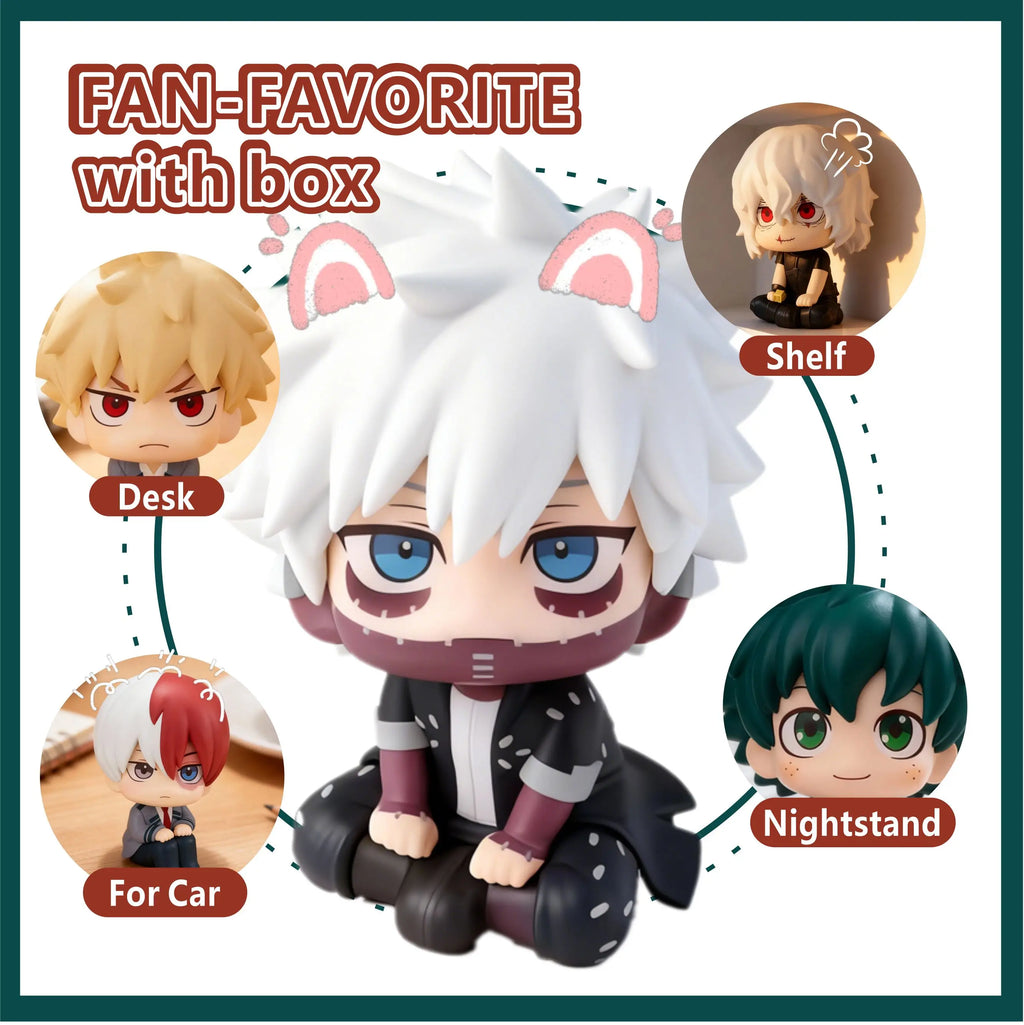 PVC |  (MHA): Tomura Shigaraki / Izuku Midoriya / Katsuki Bakugo  My Hero Academia Cute Chibi PVC Figurine | Collectible Toy