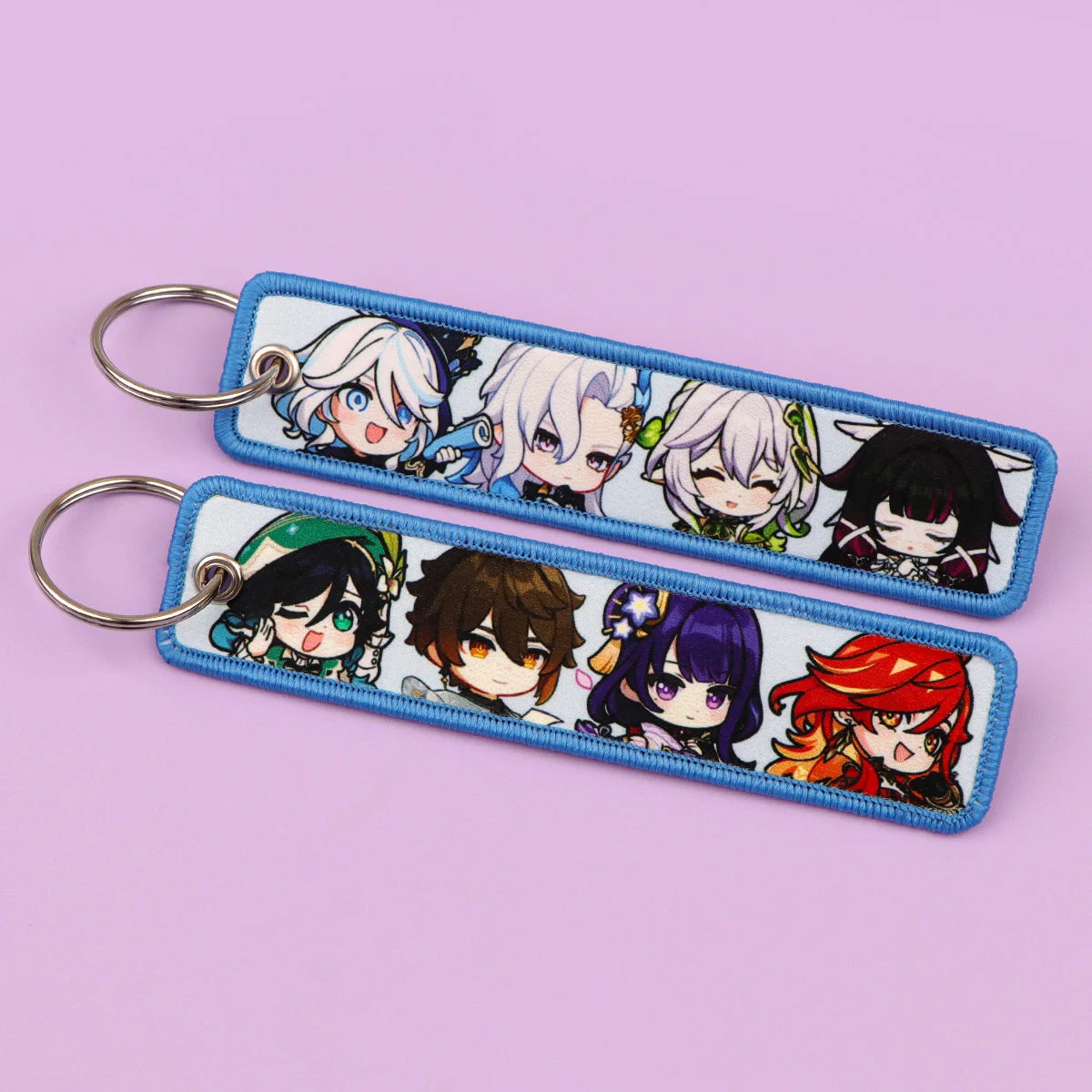 Popular Anime Key Tag Cool Embroidery Keychains Motorcycles Chibi Characters Keychains Adorn Key Ring Accessories Fans Gifts 1pc